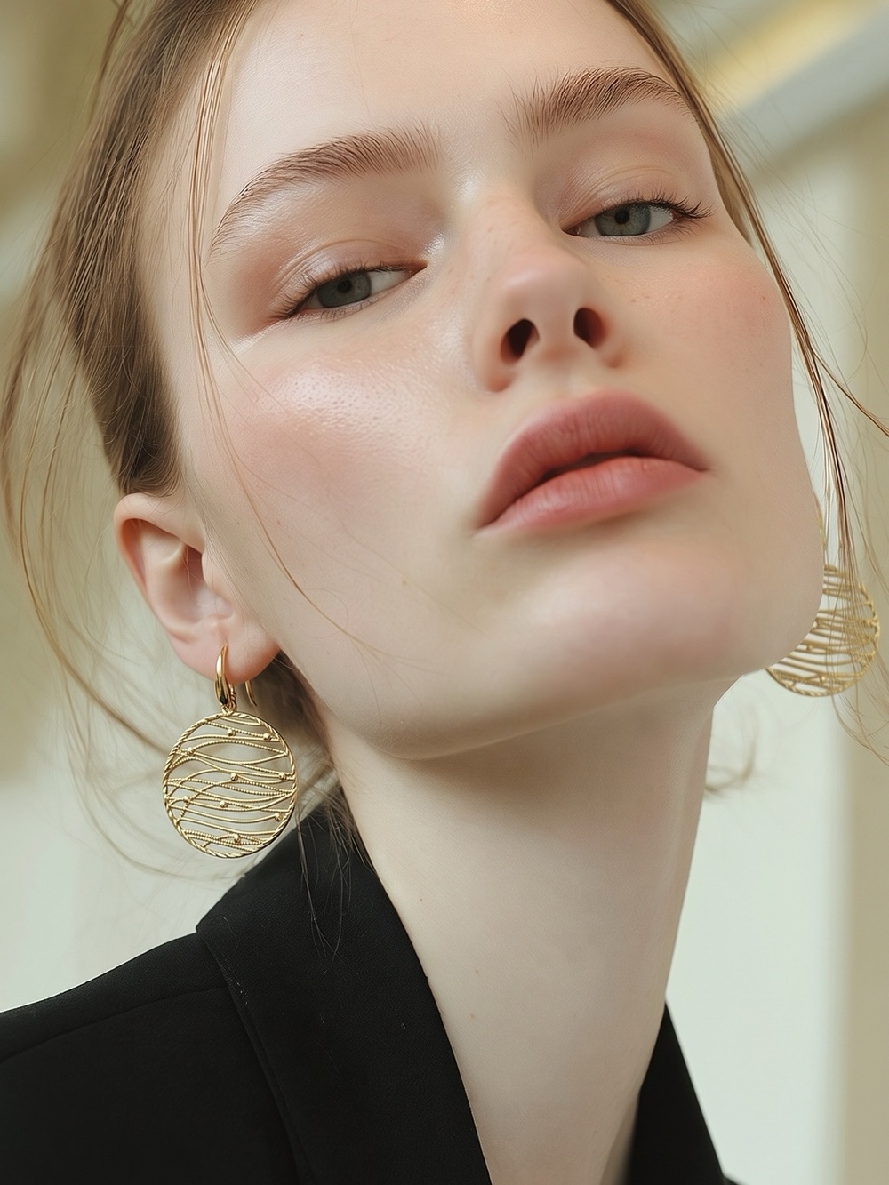 Gold Wire Wave Drop Earrings - Women Jewelry